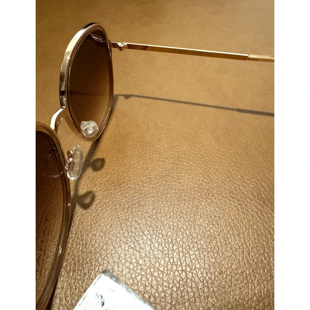 NWT TAHARI TH783 Brown Gold Aviator Authentic Sunglasses Gift idea /1018/ New